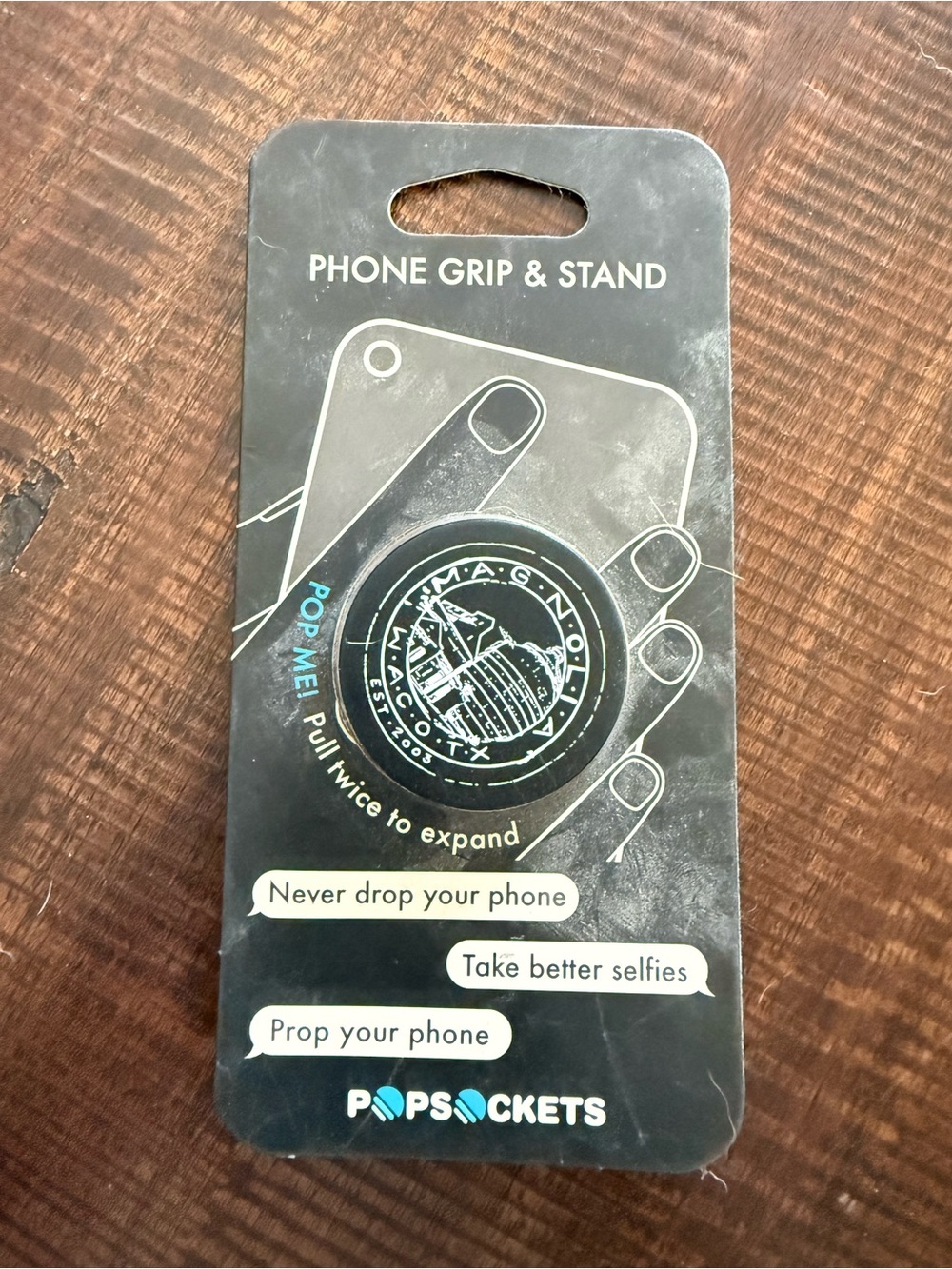 PopSocket Phone Grip & Stand Black with White Logo